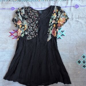 ASOS Petite Black Floral Blouse